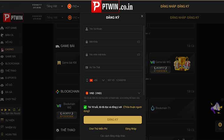 Đăng ký tài khoản Ptwin như thế nào?