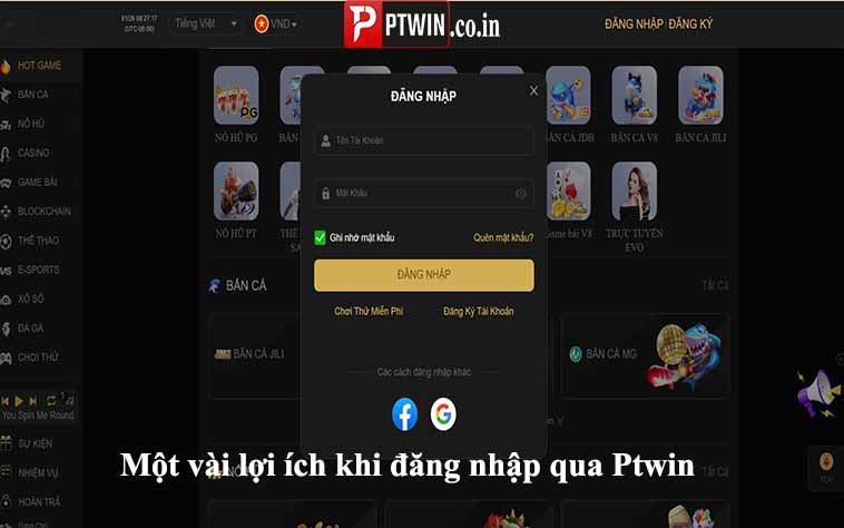 Một vài lợi ích khi đăng nhập qua Ptwin