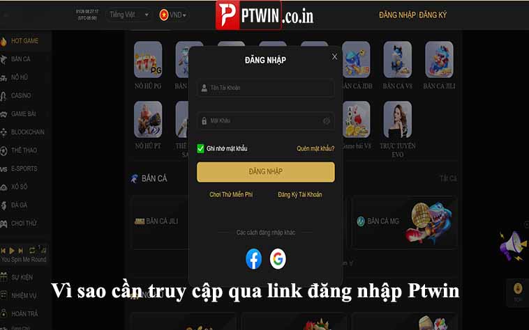 Vì sao cần truy cập qua link đăng nhập Ptwin